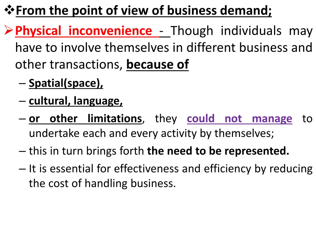 from the point of view of business demand