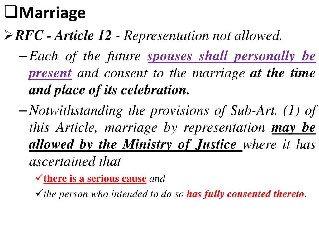 marriage rfc article 12 representation