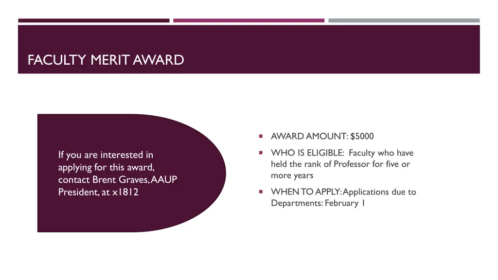 faculty merit award