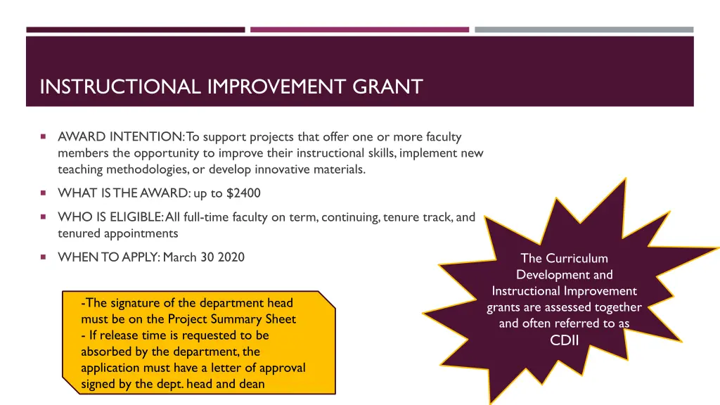 instructional improvement grant
