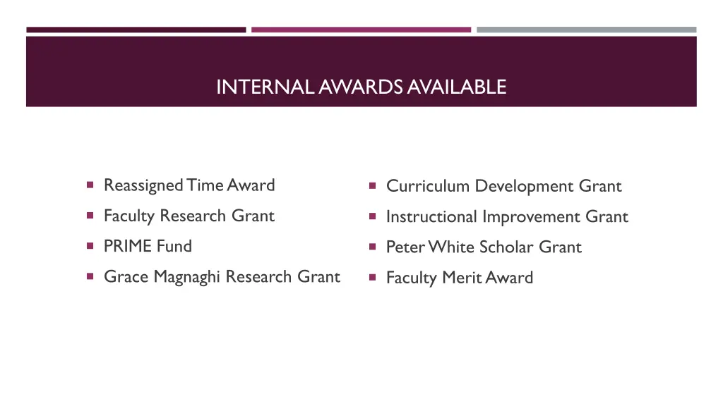 internal awards available