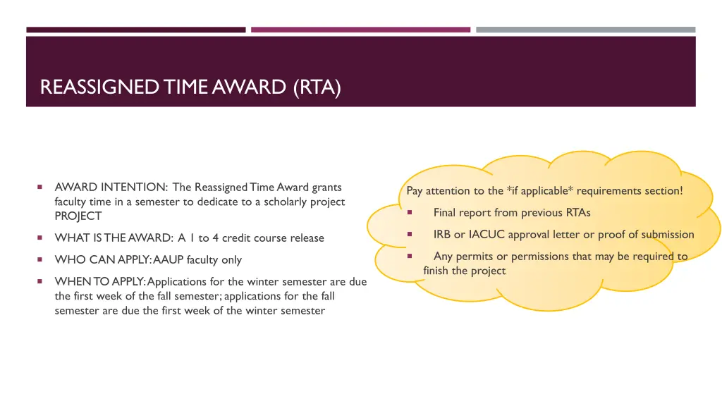 reassigned time award rta