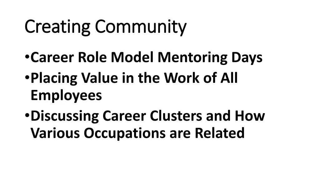 creating community creating community