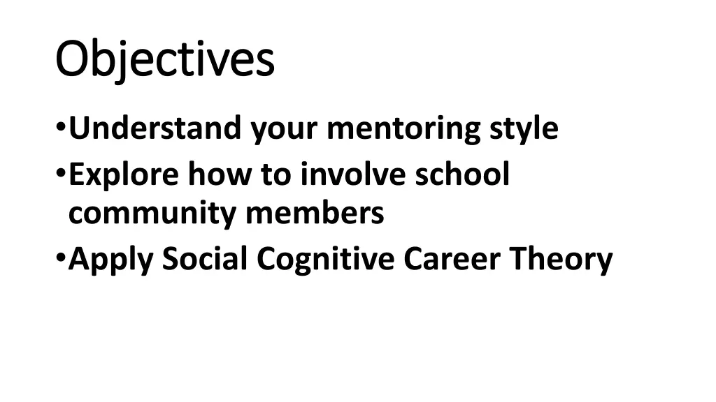 objectives objectives