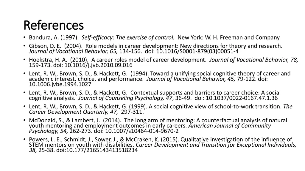 references references bandura a 1997 self