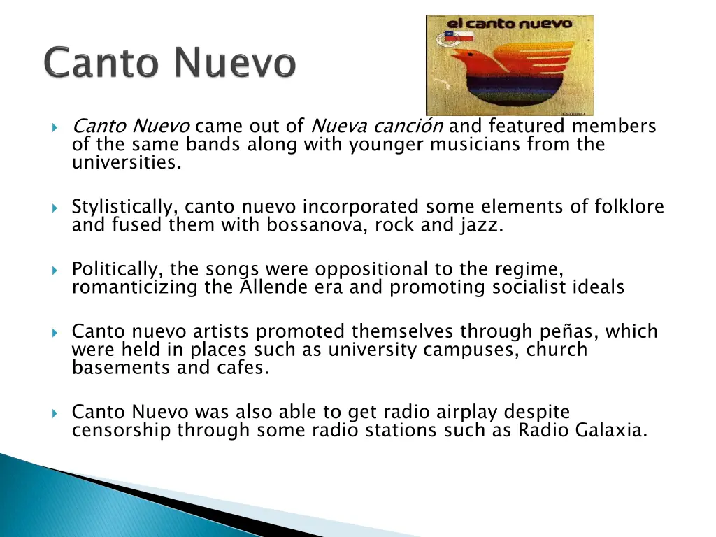 canto nuevo came out of nueva canci