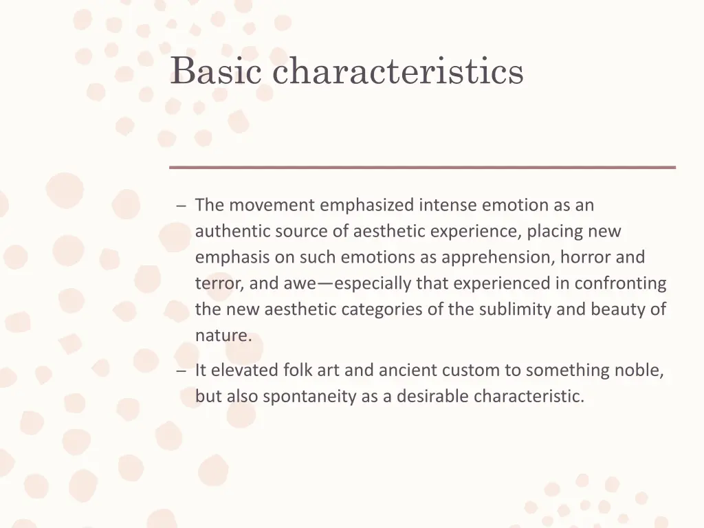 basic characteristics