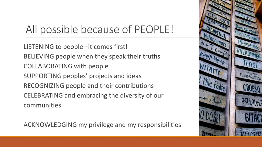 all possible because of people