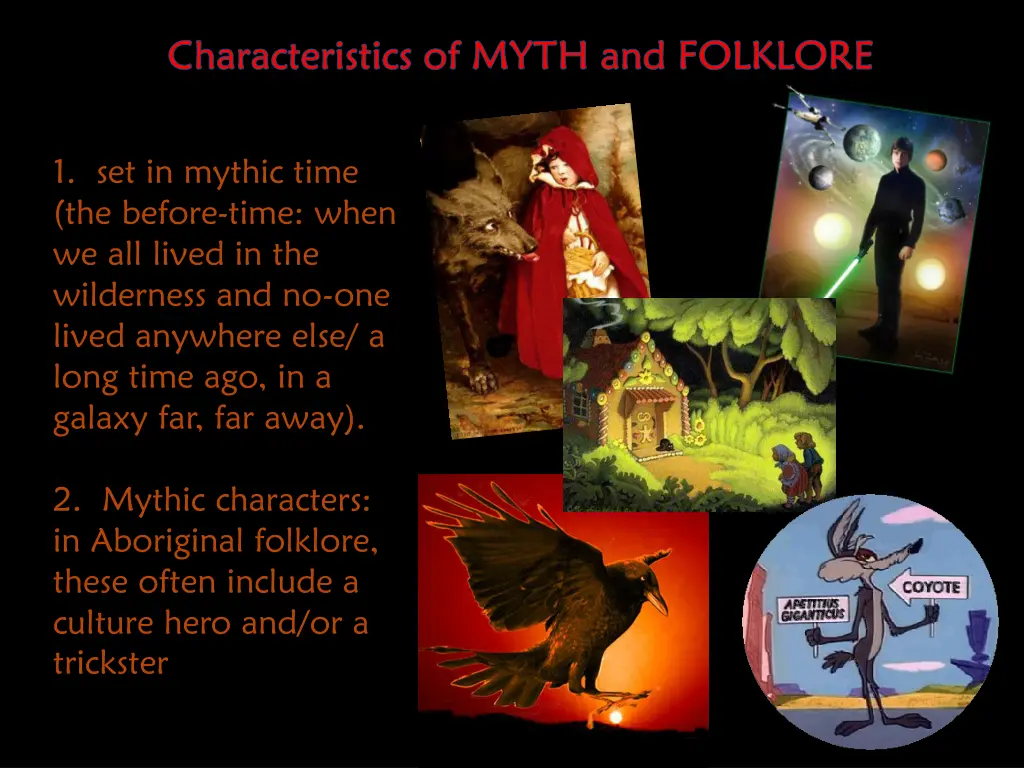 characteristics of myth and folklore