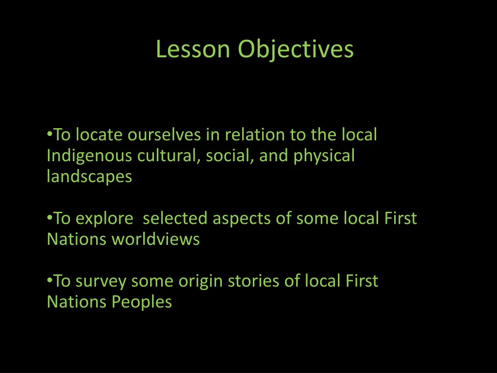 lesson objectives