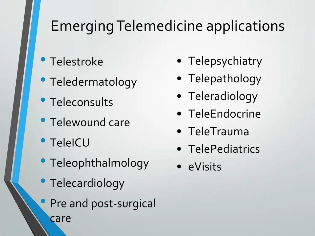 emerging telemedicine applications