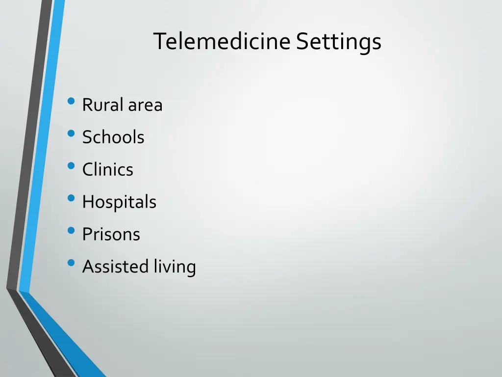 telemedicine settings