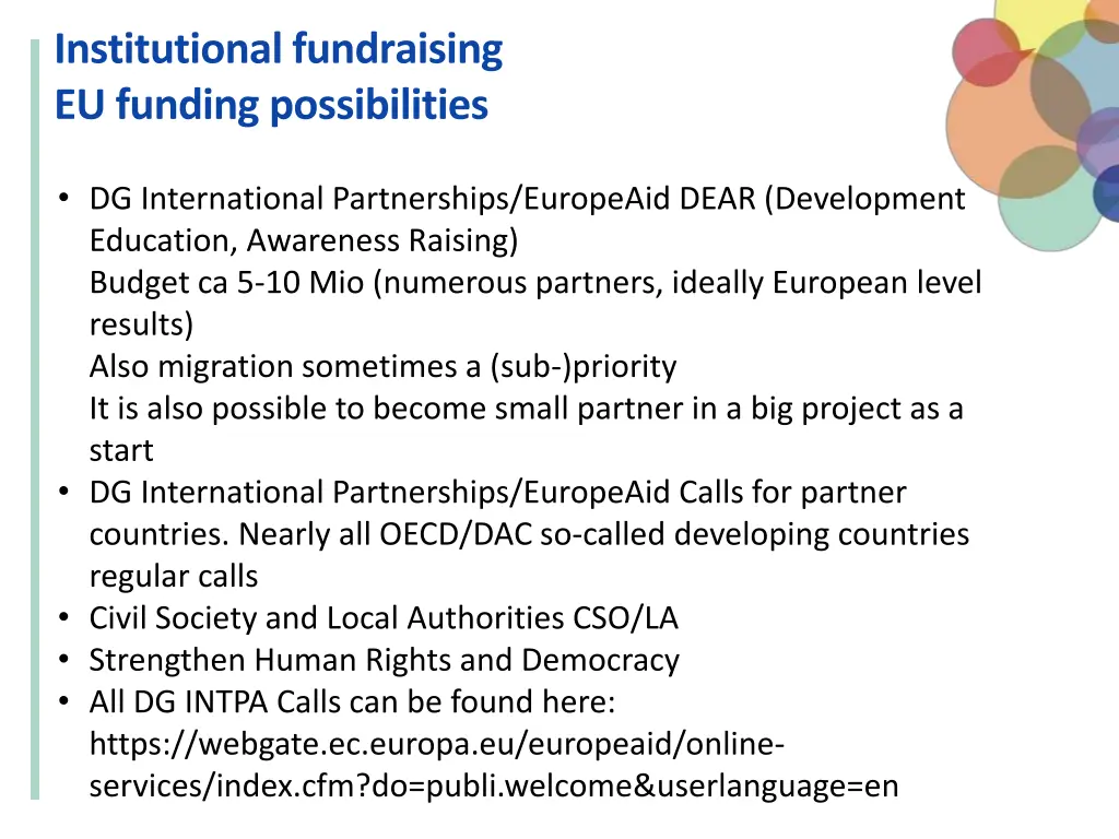 institutional fundraising eu funding possibilities 4