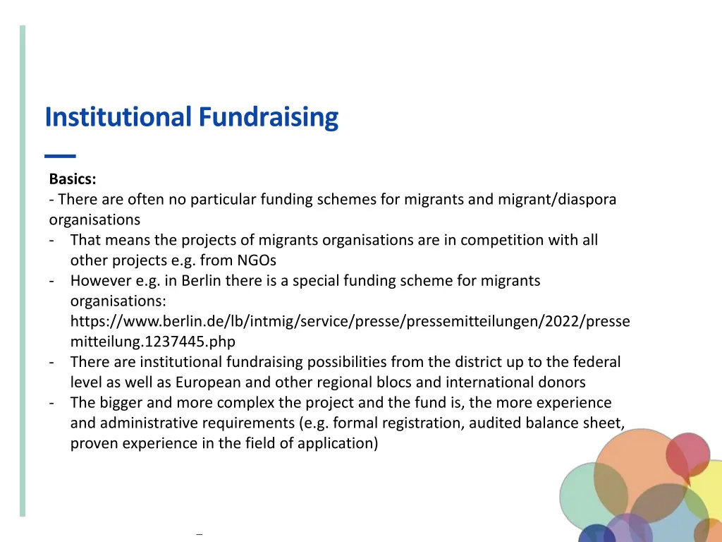 institutional fundraising