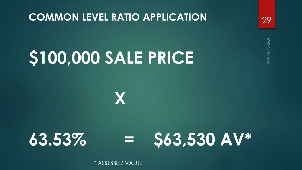 common level ratio application