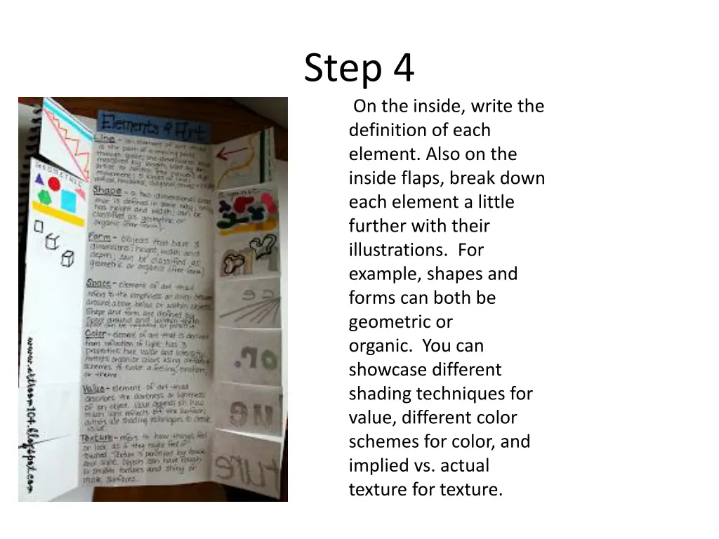 step 4 on the inside write the definition of each