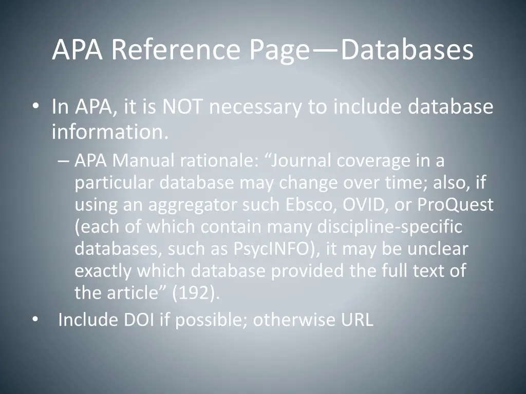 apa reference page databases