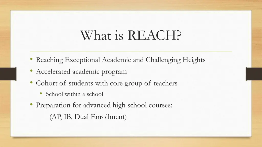 what is reach