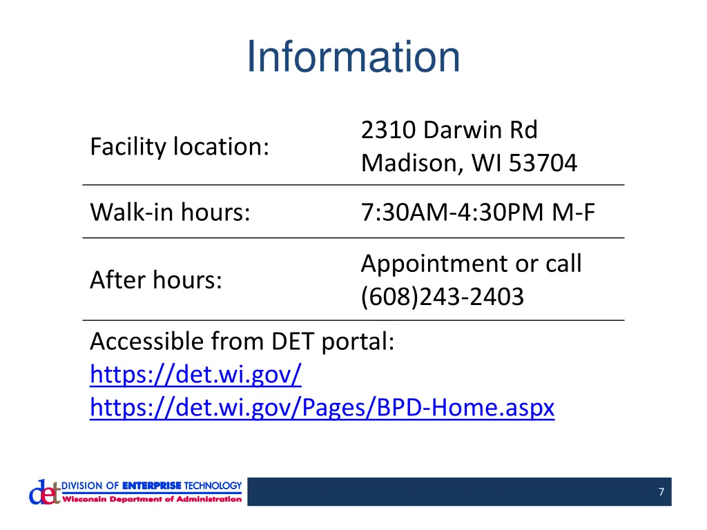 information