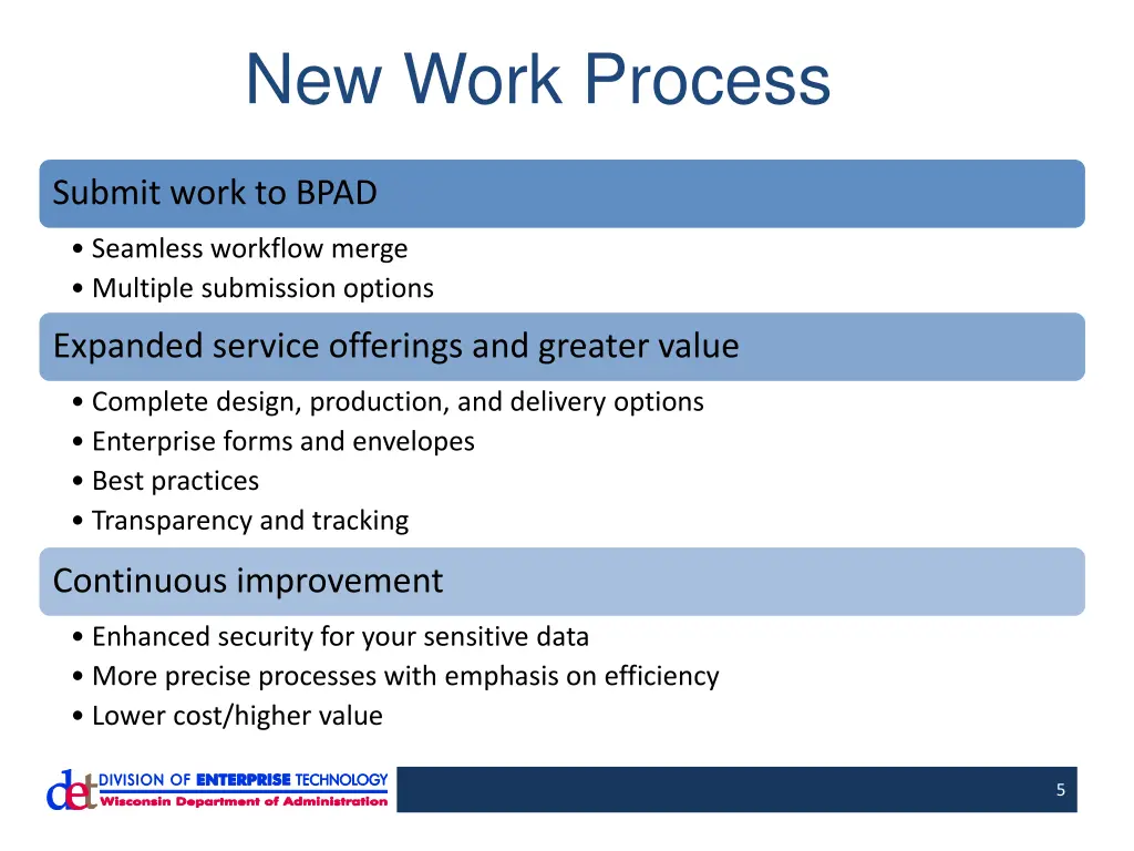 new work process