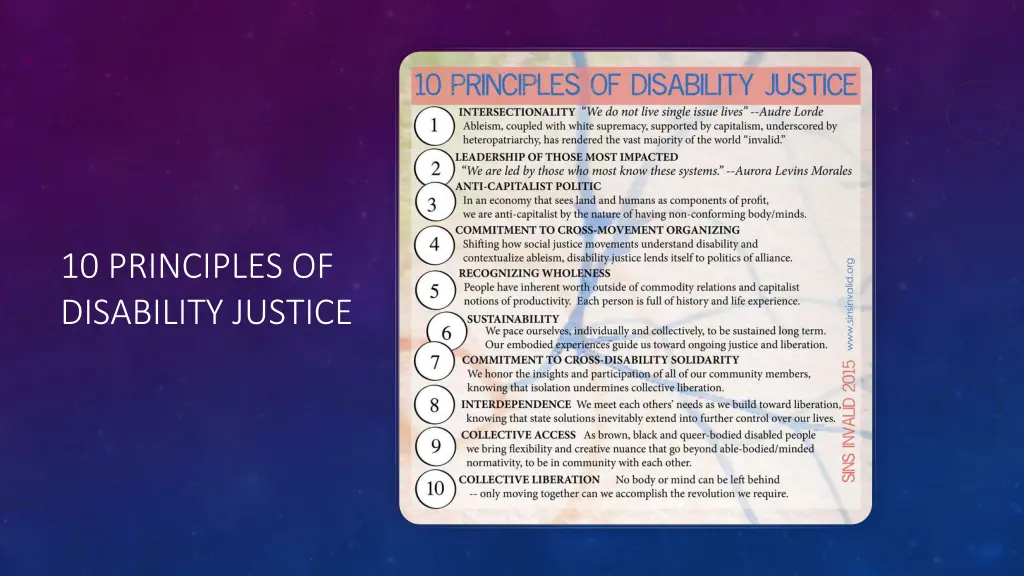 10 principles of disability justice