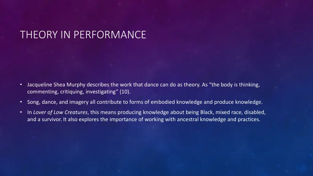 theory in performance