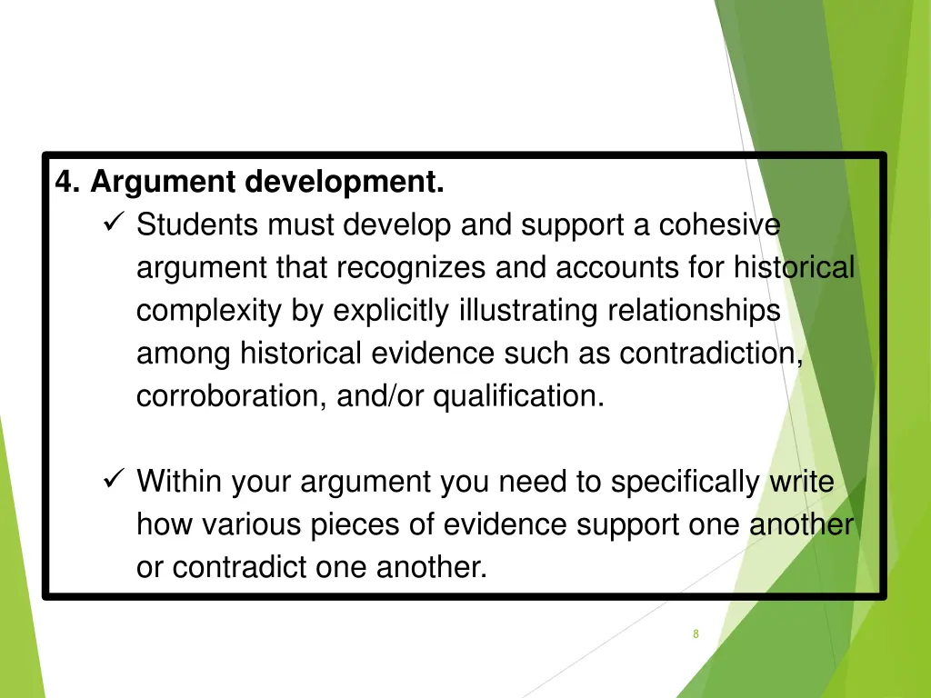 4 argument development students must develop