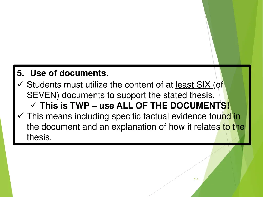 5 use of documents students must utilize