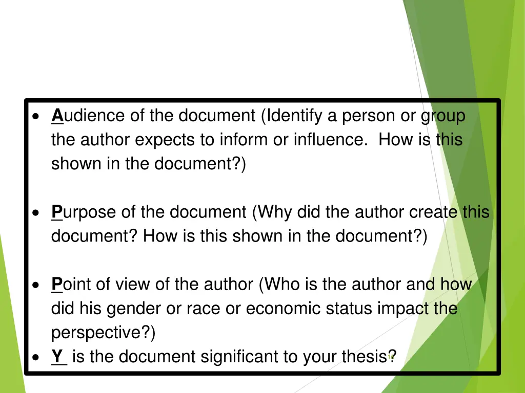 a udience of the document identify a person