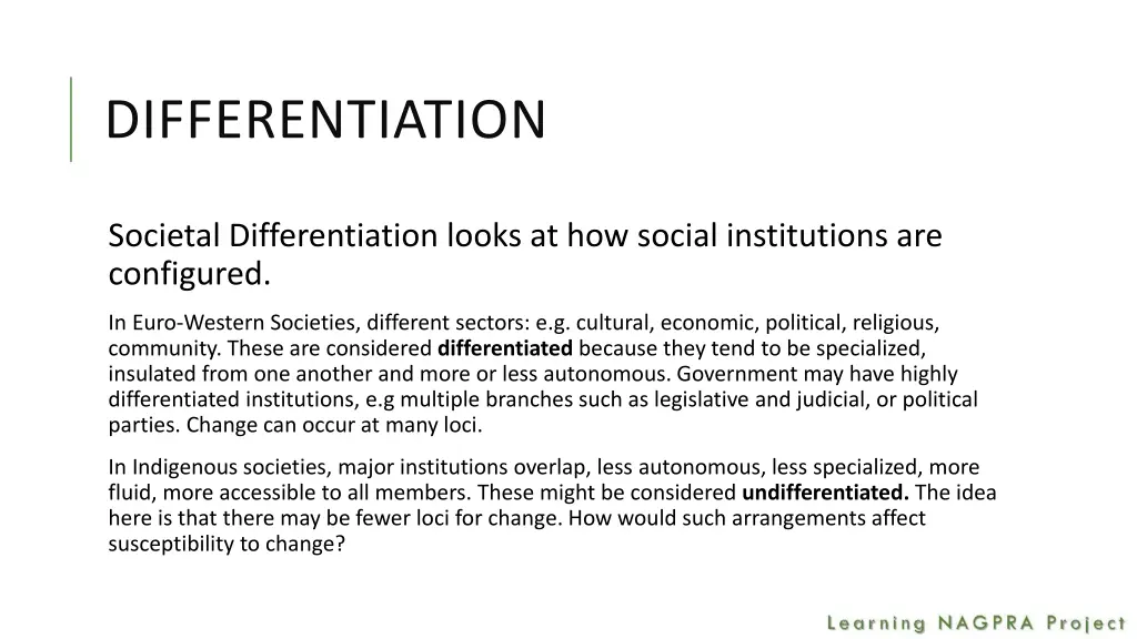 differentiation
