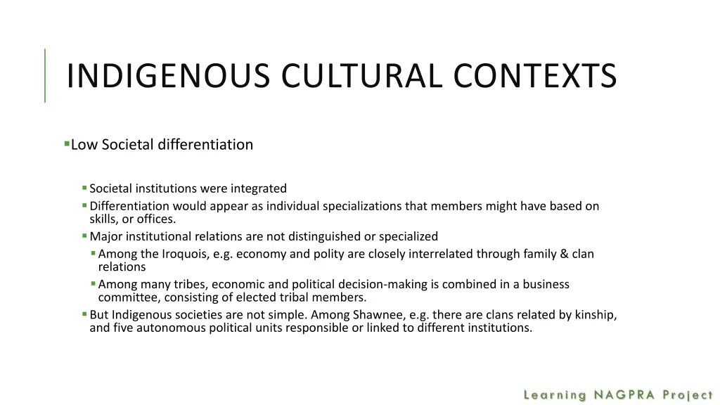 indigenous cultural contexts