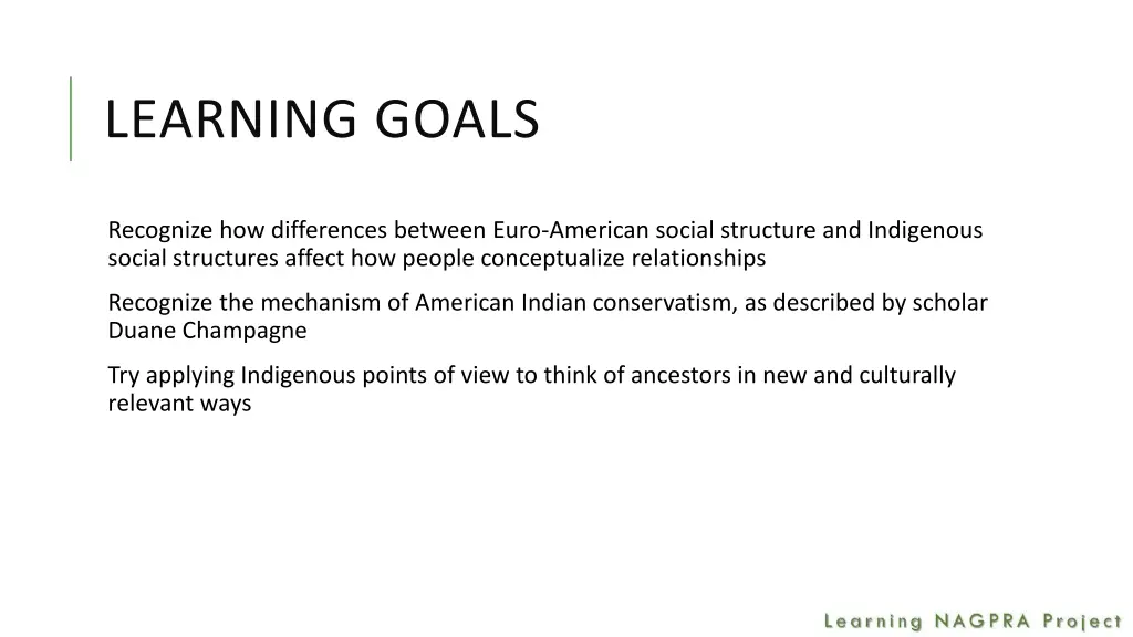 learning goals