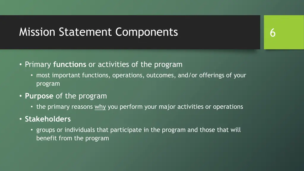 mission statement components