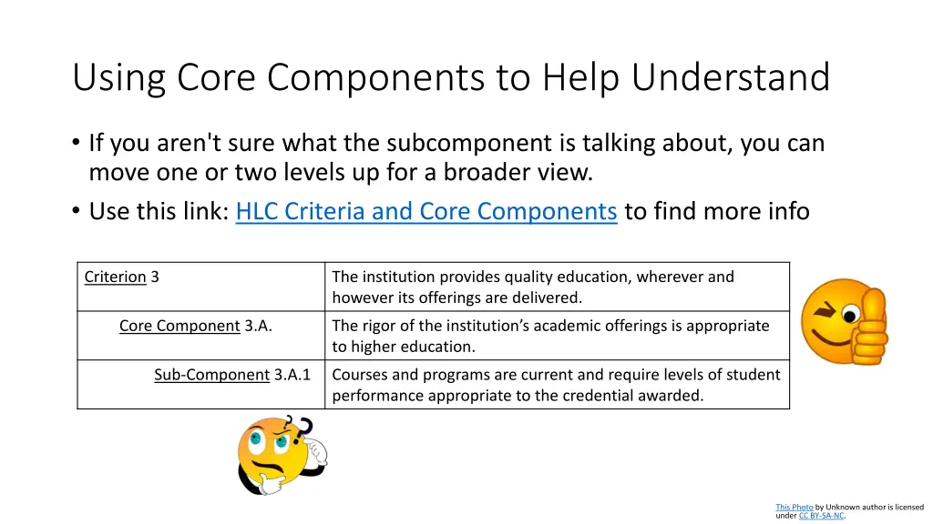 using core components to help understand