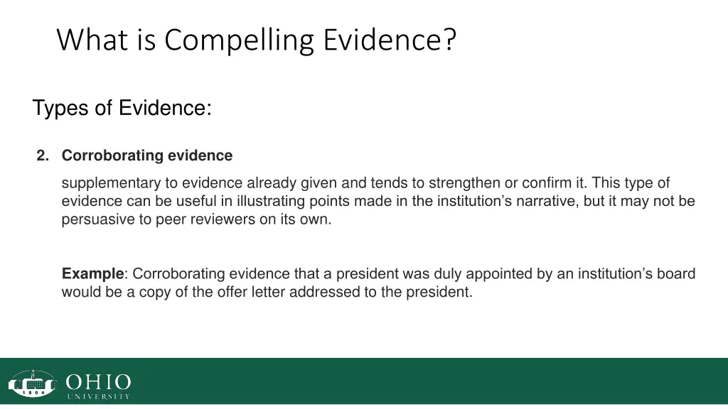 what is compelling evidence