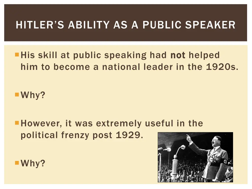 hitler s ability as a public speaker