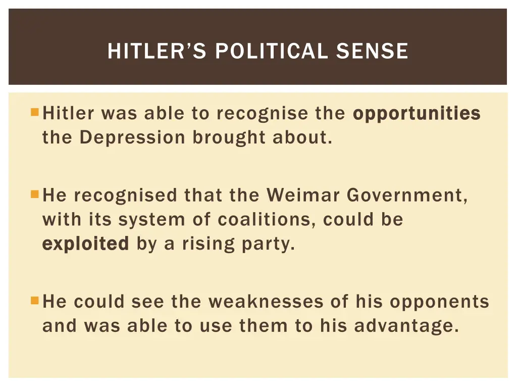 hitler s political sense