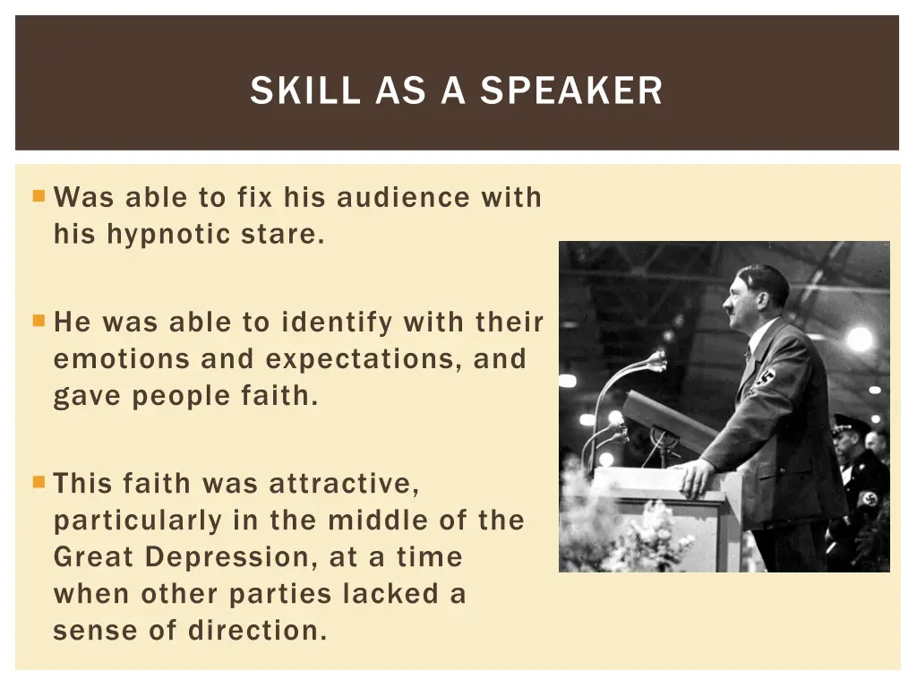 skill as a speaker