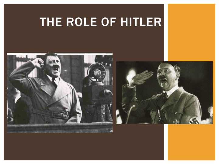 the role of hitler