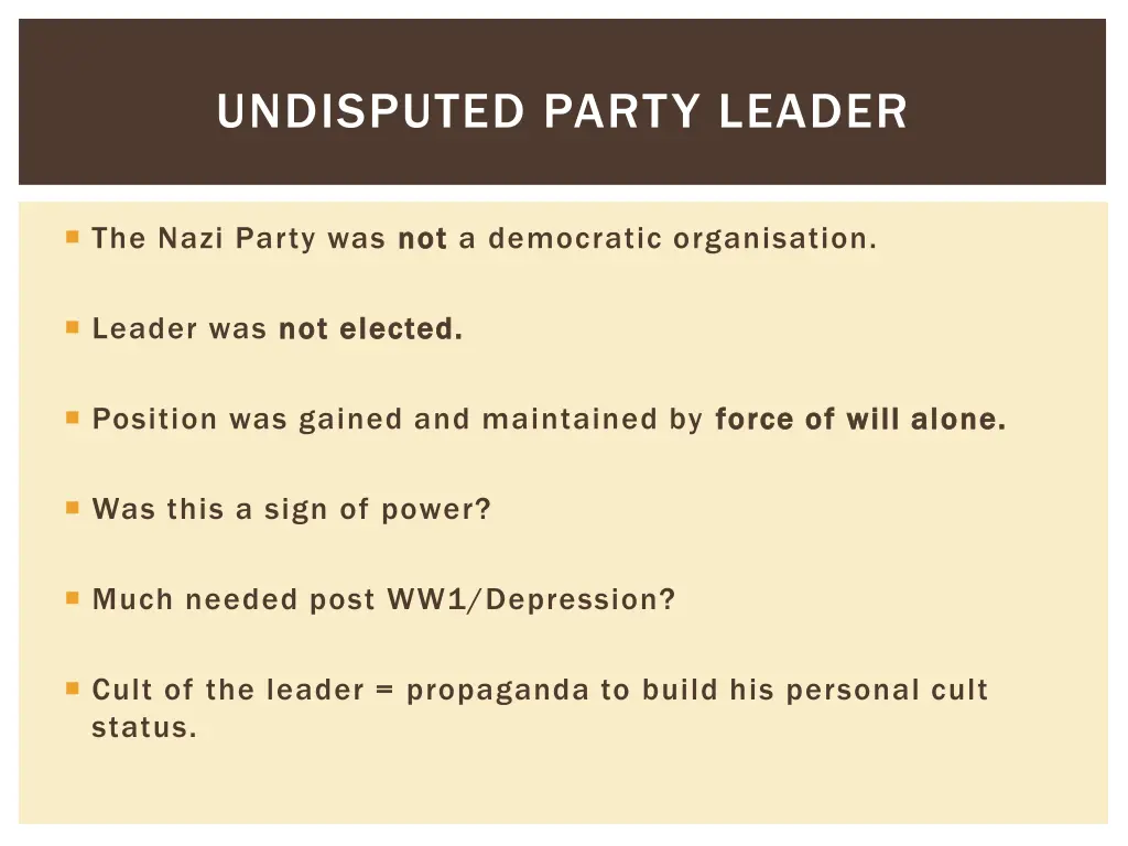 undisputed party leader