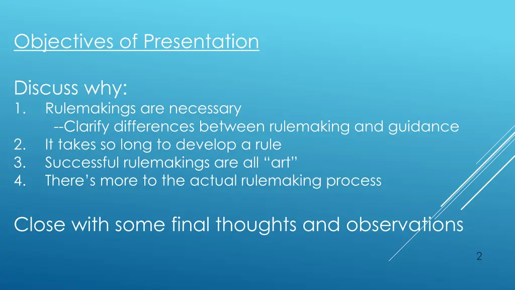 objectives of presentation