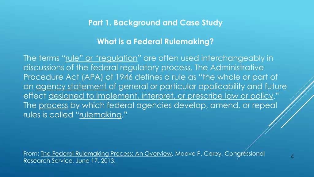 part 1 background and case study