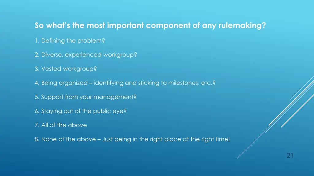 so what s the most important component 1