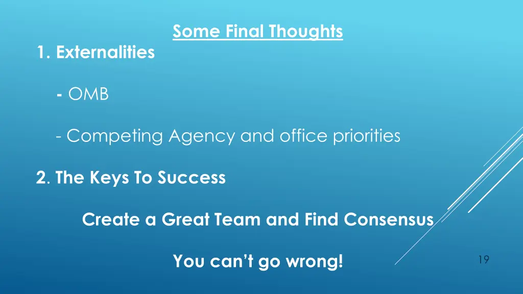 some final thoughts