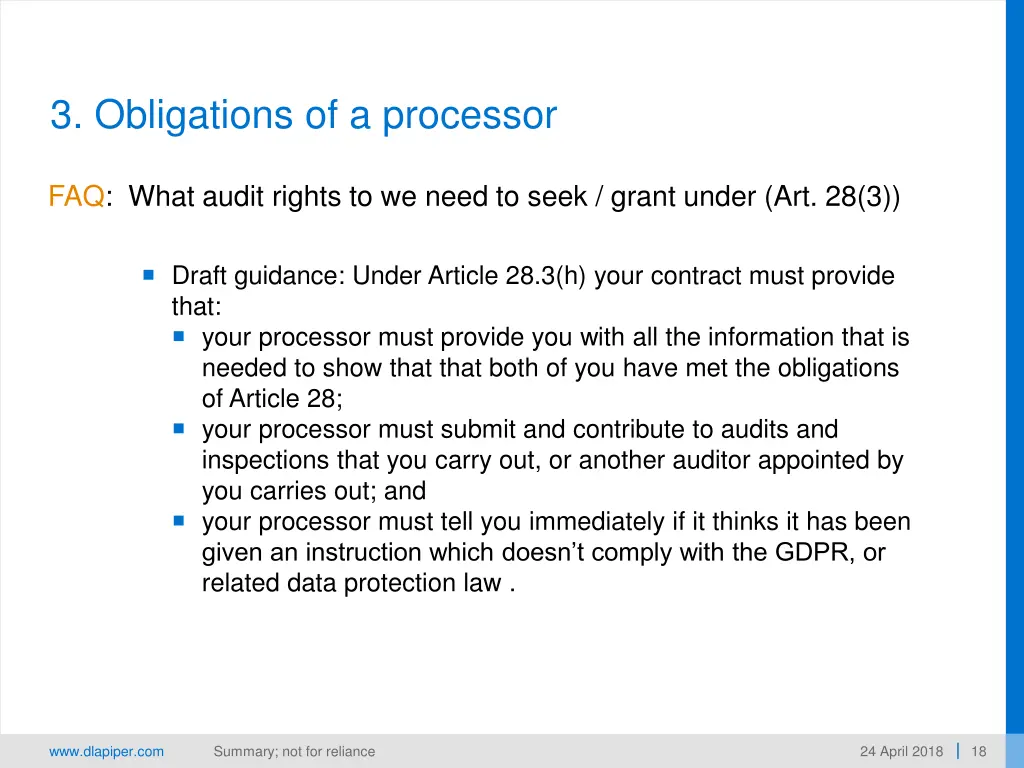 3 obligations of a processor 2