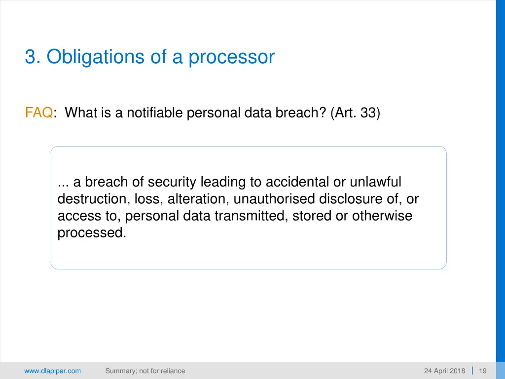 3 obligations of a processor 3