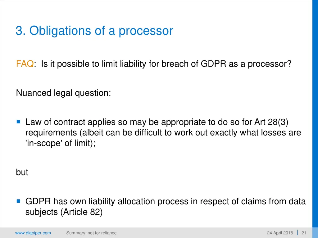 3 obligations of a processor 5