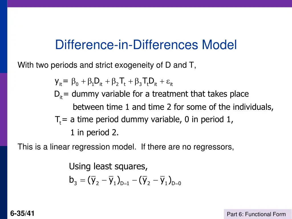 difference in differences model