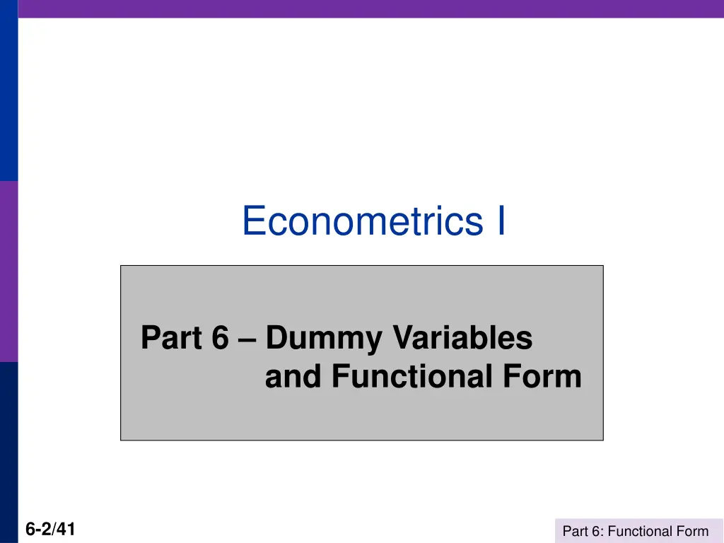 econometrics i 1