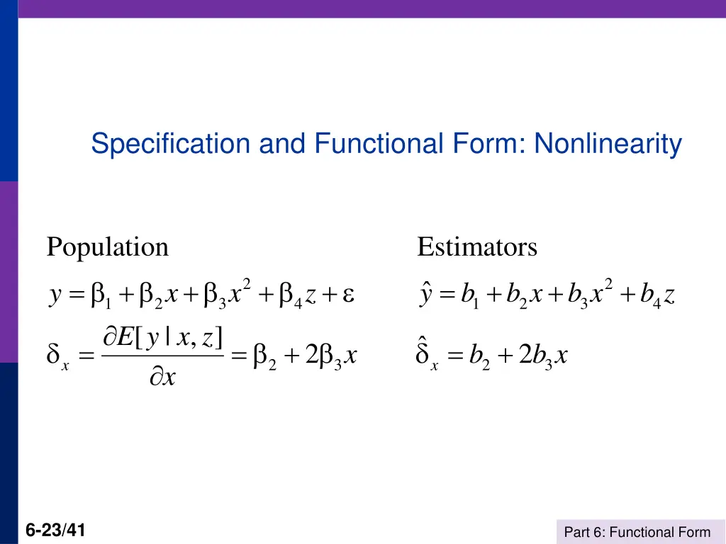 specification and functional form nonlinearity